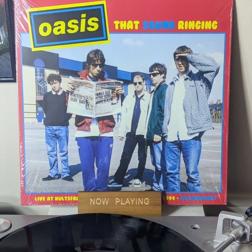 Oasis Vinyl Record with Blue and Red Cover